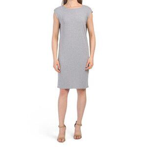 Philosophy Womens T-Shirt Dress Casual Shift Size Small Lace Up Grommets Gray